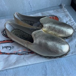 Sabah The Gold Espadrilles NWOT With bag Gold Size 38